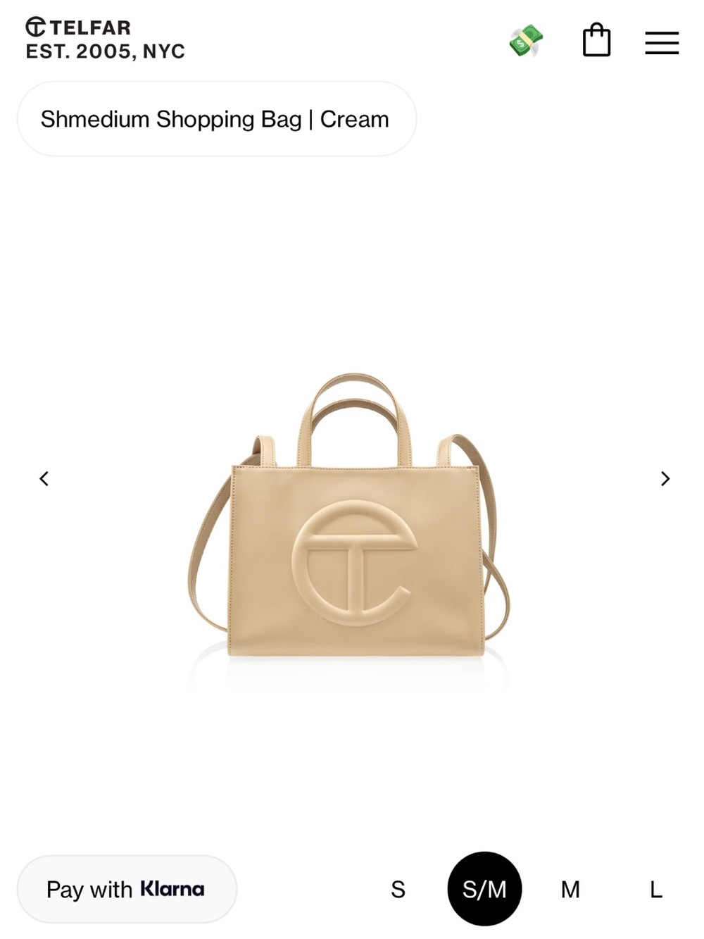 Telfar Shmedium Shopping Bag in Cream